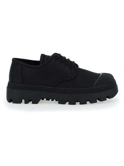 Prada Derby Lace-up Shoes In Black