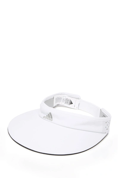 Adidas Golf Wide Brim Performance Visor In White/mgso