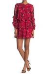 Taylor Floral Printed Tiered Dress In Light Cran