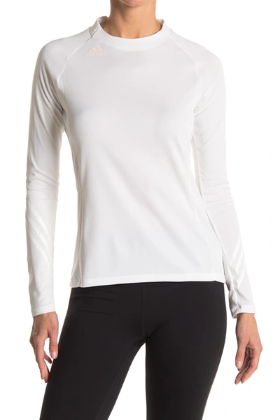 Adidas Golf Mock Neck Long Sleeve Top In White