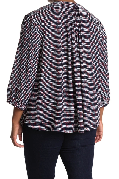 Nydj Pintuck Pleat Crepe Blouse In Nautiheart