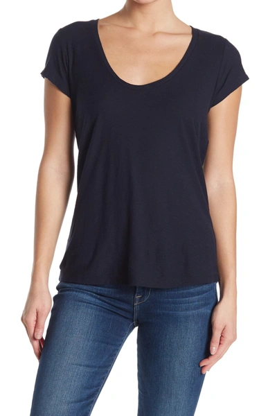 James Perse Deep Scoop Neck T-shirt In French Nav