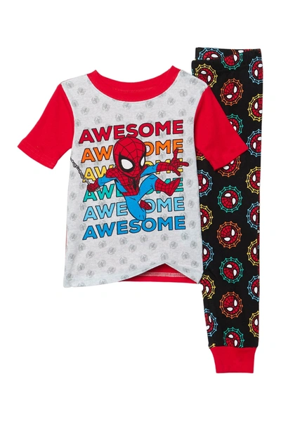 Ame Kids' Spider-man Cotton Pajamas In Red