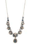 MARCHESA FACETED STONE EMBELLISHED CLUSTER NECKLACE,642447362145