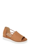 Eileen Fisher Ken Suede Platform Flat In Cognac Nubuck Leather