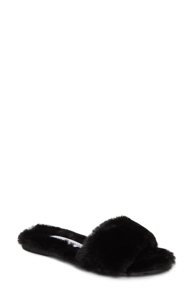 Chinese Laundry Mulholland Faux Fur Slide Sandal In Black