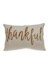 Parkland Collection Gold Thankful Transitional Beige Throw Pillow In Beige