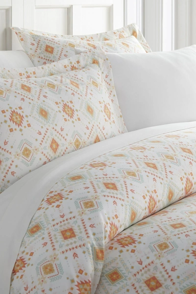 Ienjoy Home Home Spun Premium Ultra Soft Aztec Dreams Pattern Duvet Cover Set In Coral