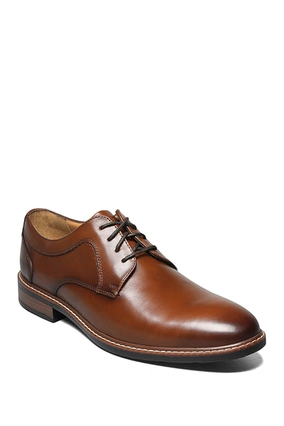 Nunn Bush Hayden Leather Plain Toe Derby In Cognac