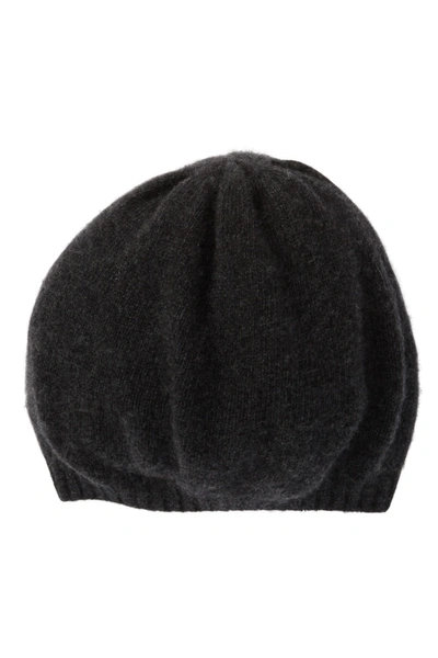 Portolano Solid Cashmere Beret In Ht Charcoal