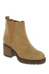 Mia Jody Ribbed Block Heel Chelsea Boot In Natural Ca