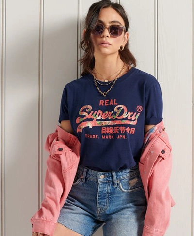 Superdry Vintage Logo Infill T-shirt In Blue