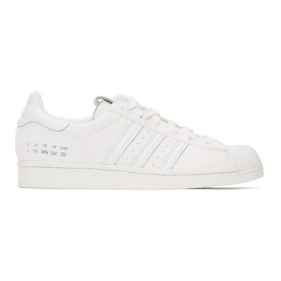 Adidas Originals Off-white Suede Superstar Sneakers In Beige/white