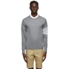 Thom Browne L Crewneck Sweater With 4 Bar Inlay In 038 Med Gre