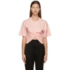 Y/PROJECT PINK RUCHED CORSET T-SHIRT