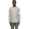 Thom Browne 4-bar Straight Fit Chambray Button-down Shirt In Grey