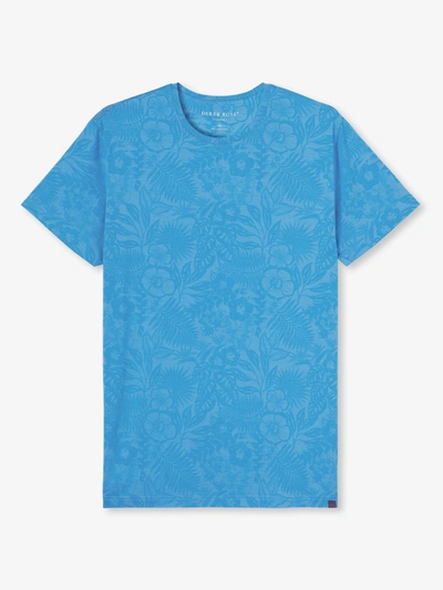 Derek Rose Men's T-shirt London 3 Micro Modal Stretch Blue