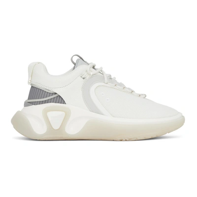 Balmain B-runner Asymmetrical Sneakers In White,grey