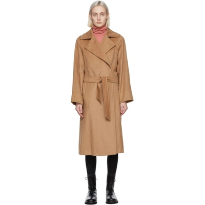 Max Mara Manuela Icon Camel Hair Wool Wrap Coat