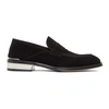 ALEXANDER MCQUEEN BLACK & SILVER SUEDE LOAFERS