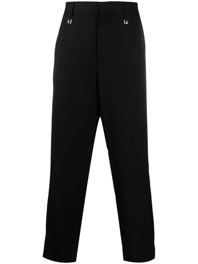 Just Cavalli Stud-detail Straight Leg Trousers In Black