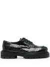 JUST CAVALLI CROCODILE-EFFECT DERBY SHOES