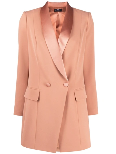 Elisabetta Franchi Double-breasted Tuxedo Dress In Pink