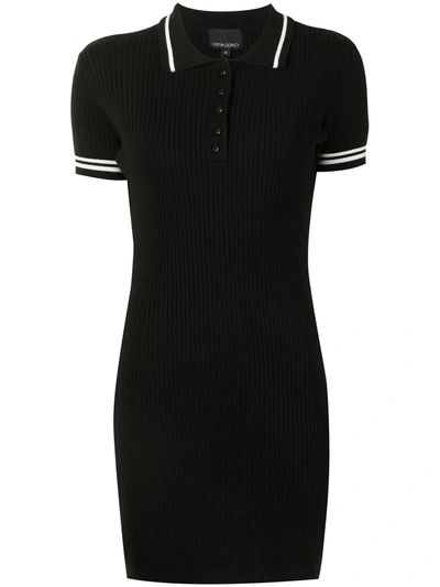 Cynthia Rowley Rib-knit Bodycon Mini Dress In Black