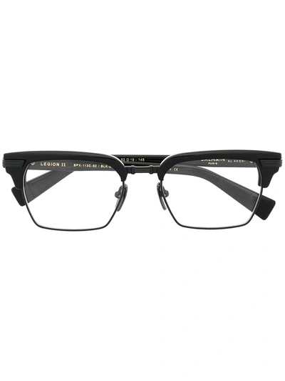 Balmain Eyewear Legion Ii Rectangle-frame Glasses In Black
