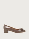 Ferragamo Patent Vara Pumps In Beige