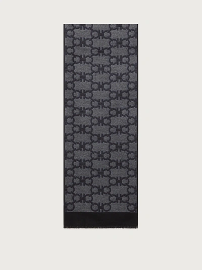 Ferragamo Gancini Scarf In Grey