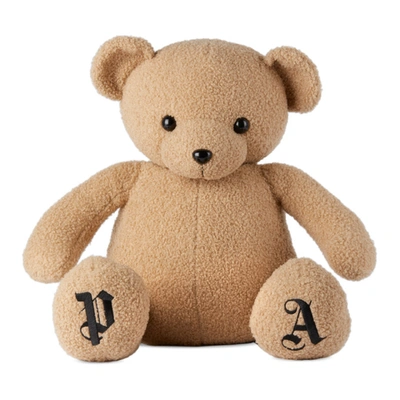 Palm Angels Brown Embroidered Logo Bear In Multi-colored
