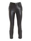 ERMANNO SCERVINO SYNTHETIC LEATHER PANTS IN BLACK