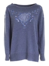 ERMANNO SCERVINO CONTRASTING EMBROIDERY PULLOVER IN BLUE