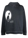 Maison Margiela Graphic-print Cotton Hoodie In Grey