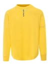 PALM ANGELS JERSEY COTTON CREWNECK SWEATSHIRT IN YELLOW