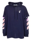 OFF-WHITE MARKER ARROWS LAYERED HOODIE IN PURPLE