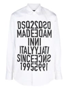 DSQUARED2 DAN PRINTED COTTON SHIRT IN WHITE