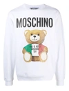 Moschino Italian Teddy Cotton Jumper In White In White
