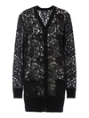 Dolce & Gabbana Lace Viscose Blend Long Cardigan In Black In Black