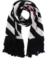 OFF-WHITE STRIPED WOOL COTTON BLEND SCARF