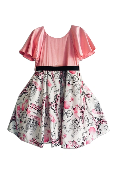 Joe-ella Kids' Sparkling Wide Sash Dress In Pink