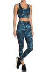 X By Gottex Core High Waist Side Pocket Leggings In Classic Blue Flower