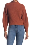 Abound Easy Stitch Ribbed Knit Mock Neck Sweater In Rust Gingersnap