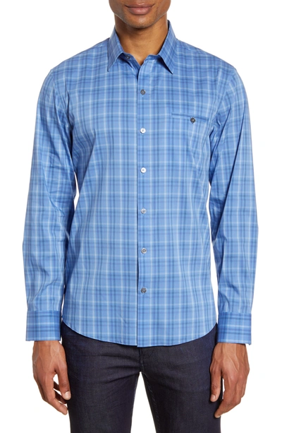 Zachary Prell Soleto Regular Fit Plaid Shirt In Purple