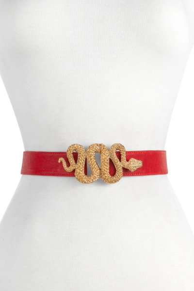 Raina Belts Venom Snake Buckle Belt In Red