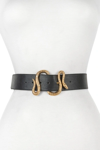 Raina Belts Majove Snake Buckle Belt In Black