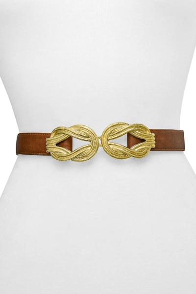 Raina Belts Big Lillian Eternity Knot Belt In Brown