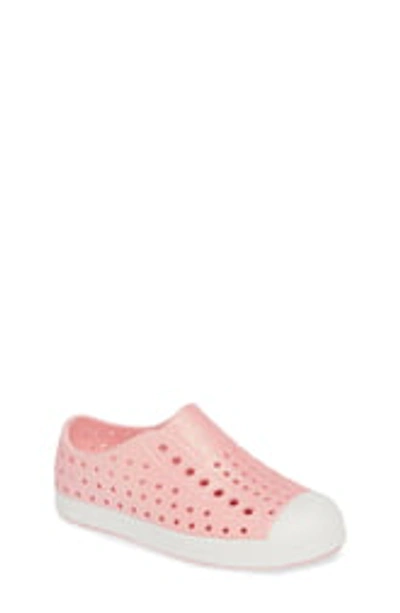 Native Jefferson Bling Glitter Slip-on Vegan Sneaker In Lntblgswh
