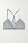 LOVE STORIES JUNE SATIN-TRIMMED STRETCH-LACE SOFT-CUP TRIANGLE BRA